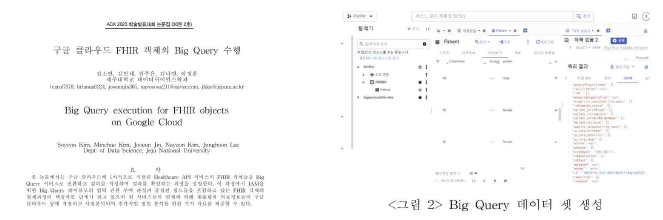 ACK 2023 논문집 (구글 클라우드 FHIR 객체의 Big Query 수행)