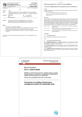 IoT기반 건물 인프라 관리시스템 프레임워크 국제표준 (ITU-T L.1630)