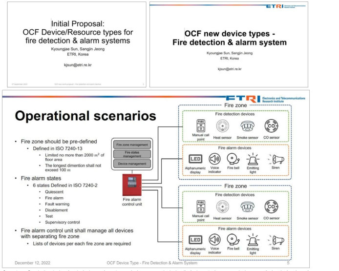 화재 감지 및 화재경보 시스템을 위한 IoT 소방설비 데이터모델의 OCF 사실표준 개발 제안 기고서