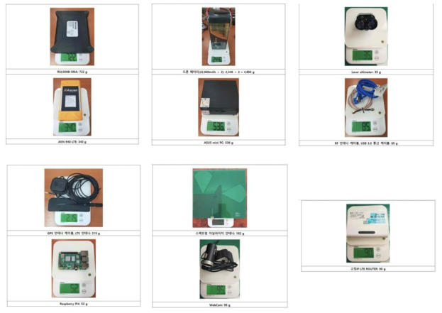 전파측정 드론 적재중량 시험결과