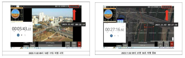 전파측정 드론 비행시간 시험결과