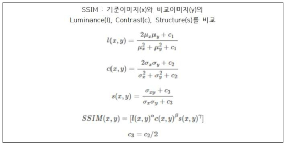 유사도 판정 SSIM 계산식