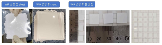 시트 압착 및 그린칩 사이즈 평가