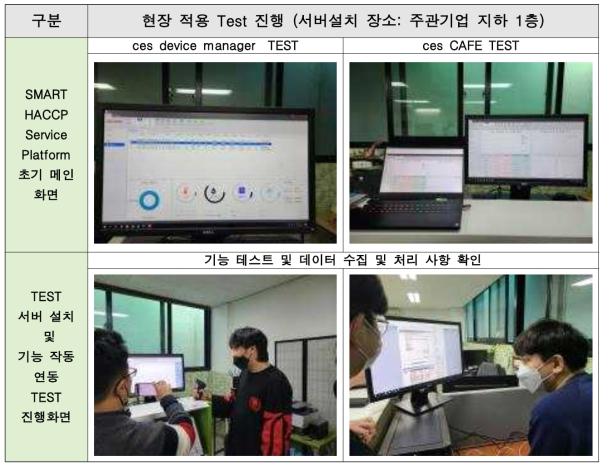 실제 전체 연동 TEST 진행 사항