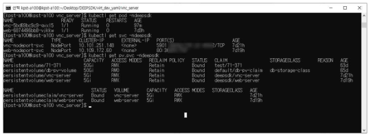 Kubernetes로 클라우드 서비스 중인 화면