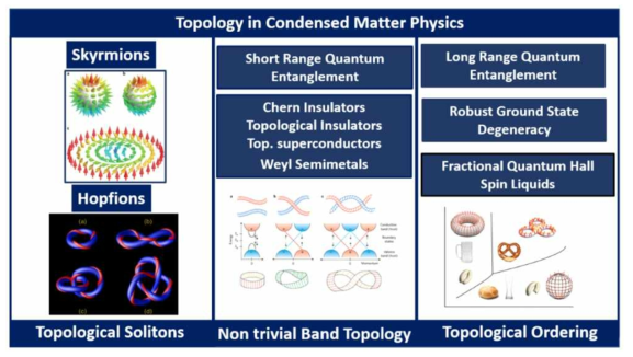 고체물리학에서 나타나는 양자 물질의 토폴러지 종류들