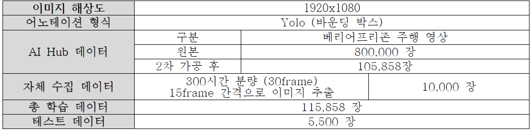 보행로와 차도 식별 및 분류 모델 데이터 정보