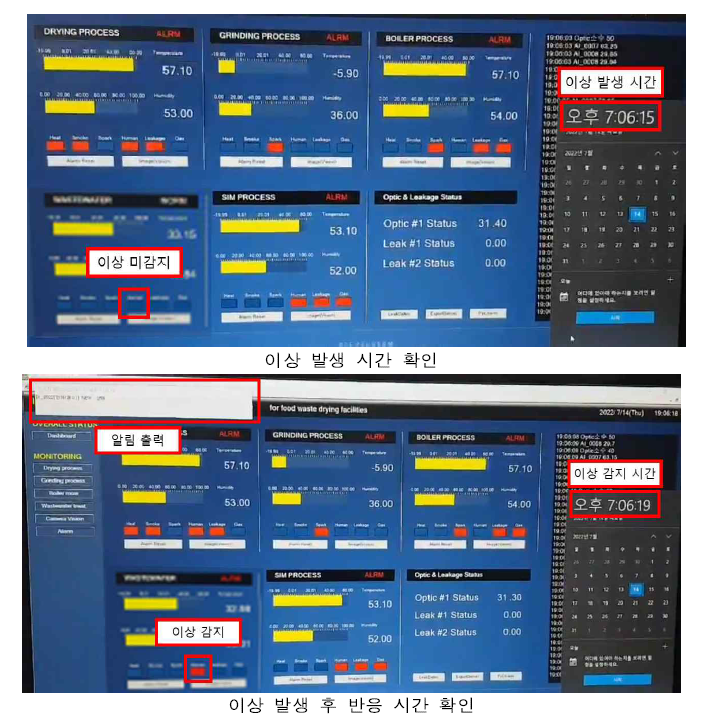 복합 환경셍서 감지 및 반응시간 test