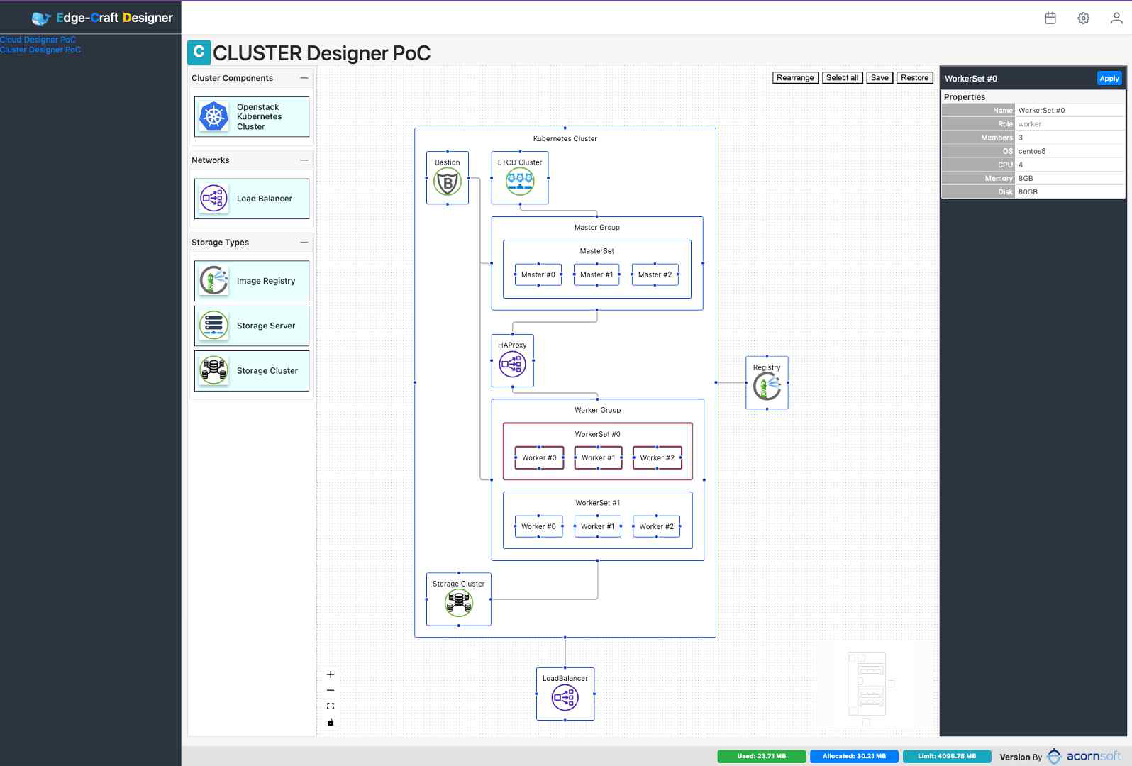 EdgeCraft Designer 화면 예시