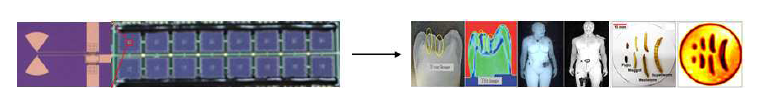 Si MOSFET 기반의 배열형 다중-픽셀 플라즈모닉 THz 검출기 및 이미징 응용 예시