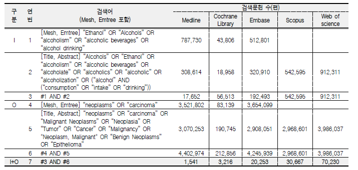 문헌 검색전략 및 결과