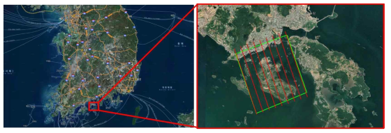 항공초분광 관측해역 및 비행노선 설계안 (3차: 국동항)
