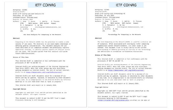 IETF COINRG 국제표준기고서 2건