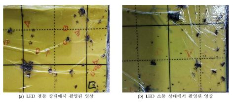 영상촬영 틀에 부착된 LED 효과 비교 분석