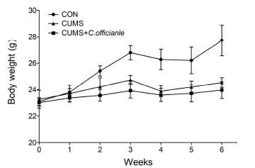 Body weight change for CUMS stimulation