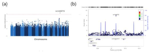 Manhattan plot for 10 SNPs in COPD cohorts