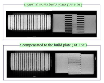 보상 설계 전후의 결합 테스트 X-ray CT를 통한 결합 여부 테스트