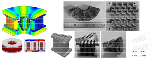 PBF 3D프린팅 적용 Axial-Flux 고정자 부품 출력 결과