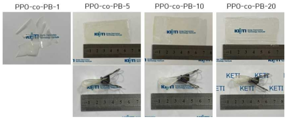 Br 함량에 따라 제조한 PPE-g-PB 필름