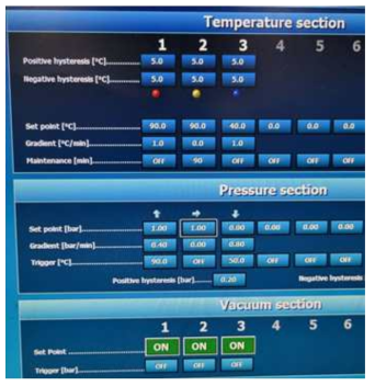 Autoclave operate 조건 입력