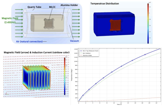 마이크로파 자기장 및 열 복합 물리 시뮬레이션에 의한 가열 예측 모델링