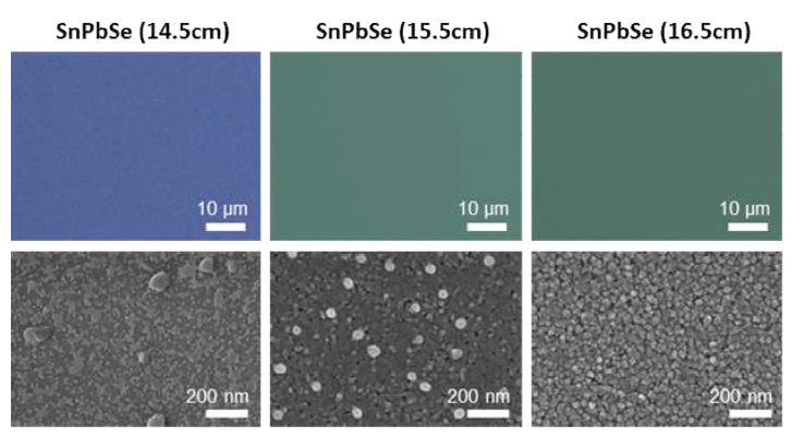 2차원 삼원계 SnPbSe 층상소재의 광학현미경 및 주사전자현미경 관측 결과
