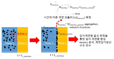 분산매질에 위치한 입자의 계면층 형성에 따른 계면유변물성 측정 및 입자 분산 구조