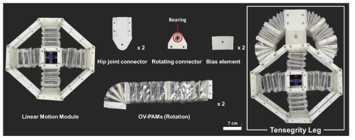 텐시그리티 다리모듈 구성요소 및 조립도