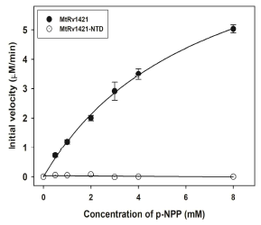 Phosphatase activities of Rv1421 and Rv1421-NTD