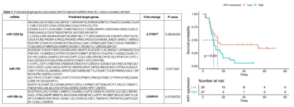 항암제 내성 세포 유래 세포 외 소포 내 특이 miRNA 연관 mRNA 분석