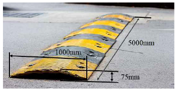 범프 통과 시험에 사용된 과속방지턱 규격