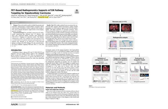 간세포암에서 radiogenomics 분석을 통한 바이오마커 발굴