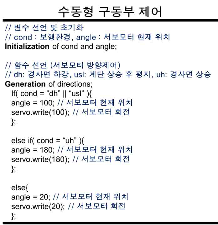 수동형 구동부 제어 의사코드