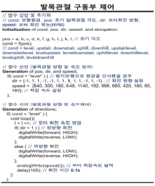 발목관절 구동부 제어 의사코드