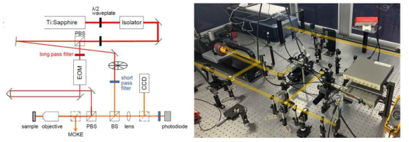 Ultrafast pump-probe metrology 광학 실험장치 구축도