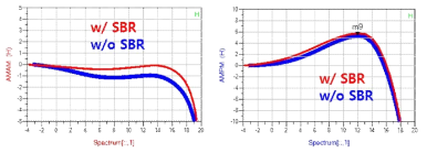 개발된 SBR 기법의 사용 여부에 따른 AM-AM, AM-PM결과