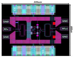 개발된 28GHz CMOS 전력증폭기의 레이아웃