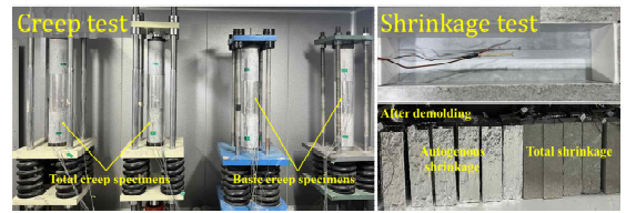 장기거동 평가를 위한 크리프 및 수축 실험 셋업