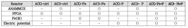 ANAMMOX를 이용한 PFOA 생분해 실험 조건