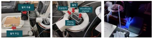 순환시스템 팬텀모델부터 마이크로플루이딕칩까지 전달되는 장치의 모습