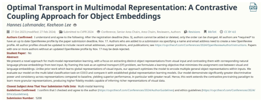 Contrastive learning을 활용한 Object embedding (CVPR 투고)