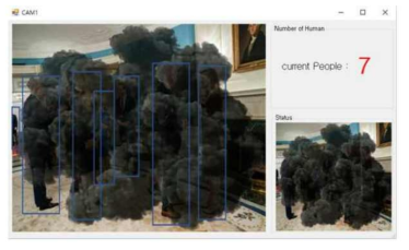 실내 재난 발생 시 연기 속 재난 피해자 검출 과정