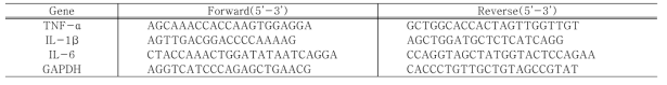 qRT-PCR에 사용된 시발체 염기서열
