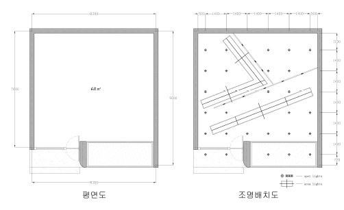 Floor plan and lighting layout (unit: mm)