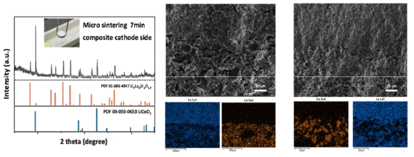 신공정을 통해 합성된 복합전극 XRD 및 미세구조 결과