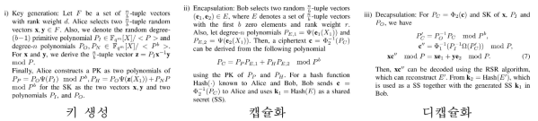 본 과제에서 개발한 효율적 성능의 양자내성 알고리즘