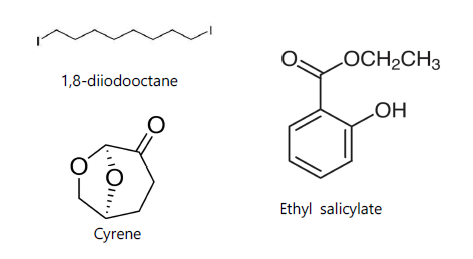 1,8-diiodooctane, Ethyl salicylate and Cyrene molecular structure