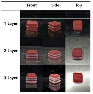 Appearance of 3D printed meat analogue