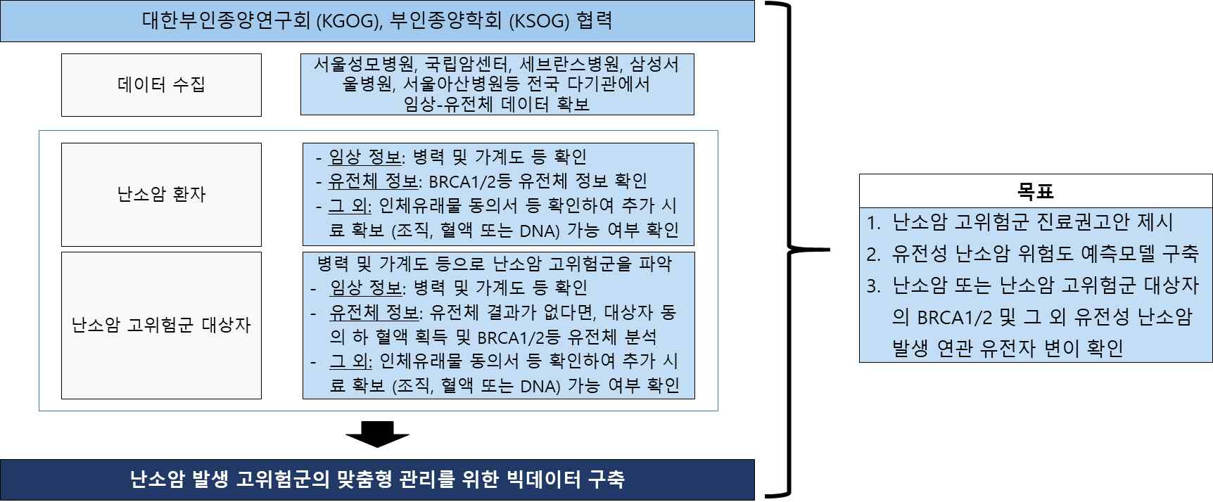 난소암 발생 고위험군 빅데이터 구축연구 개요