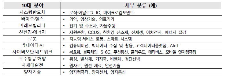 스타트업 10대 초격차 분야